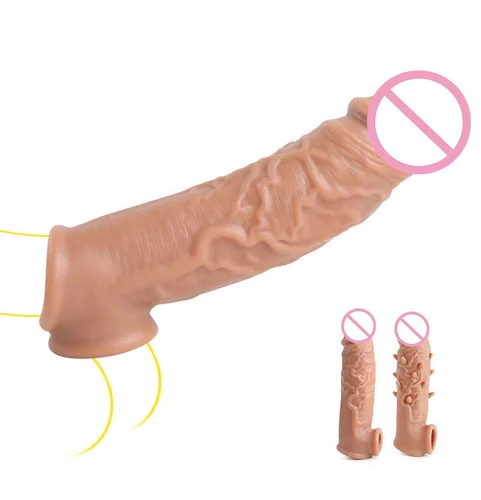 Realistic sleeves in natural brown color condom